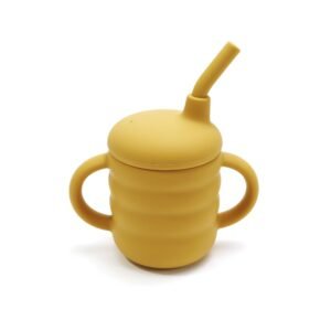 Tasse en silicone avec paille – Antifuite